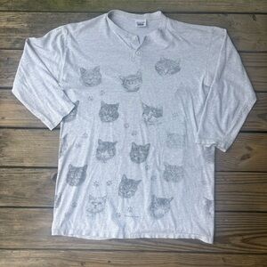 VTG 1995 Oversized Cat Henley